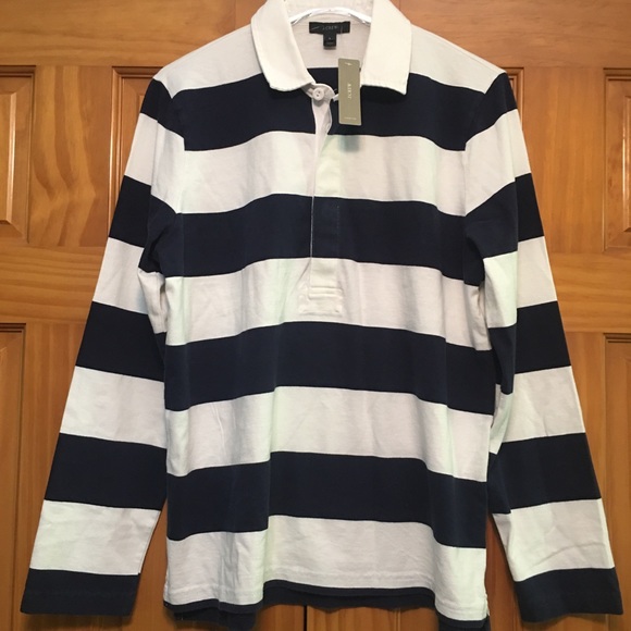 J. Crew Tops - J. Crew NWT Striped Cotton Polo Shirt - Size Large